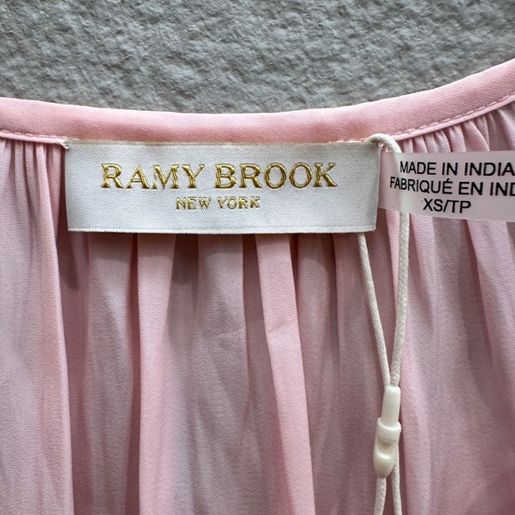 Ramy Brook Womens Top Size XS Pink Candy Rochelle V Neck Flutter Sleeve - Picture 5 of 9